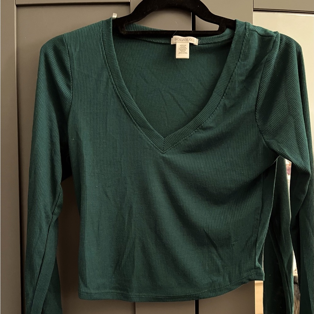 Aqua blue long sleeve shirt